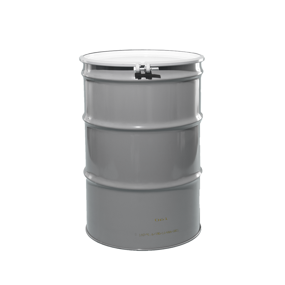 55 Gallon Grey Open Head Unlined Steel Drum Illing Company