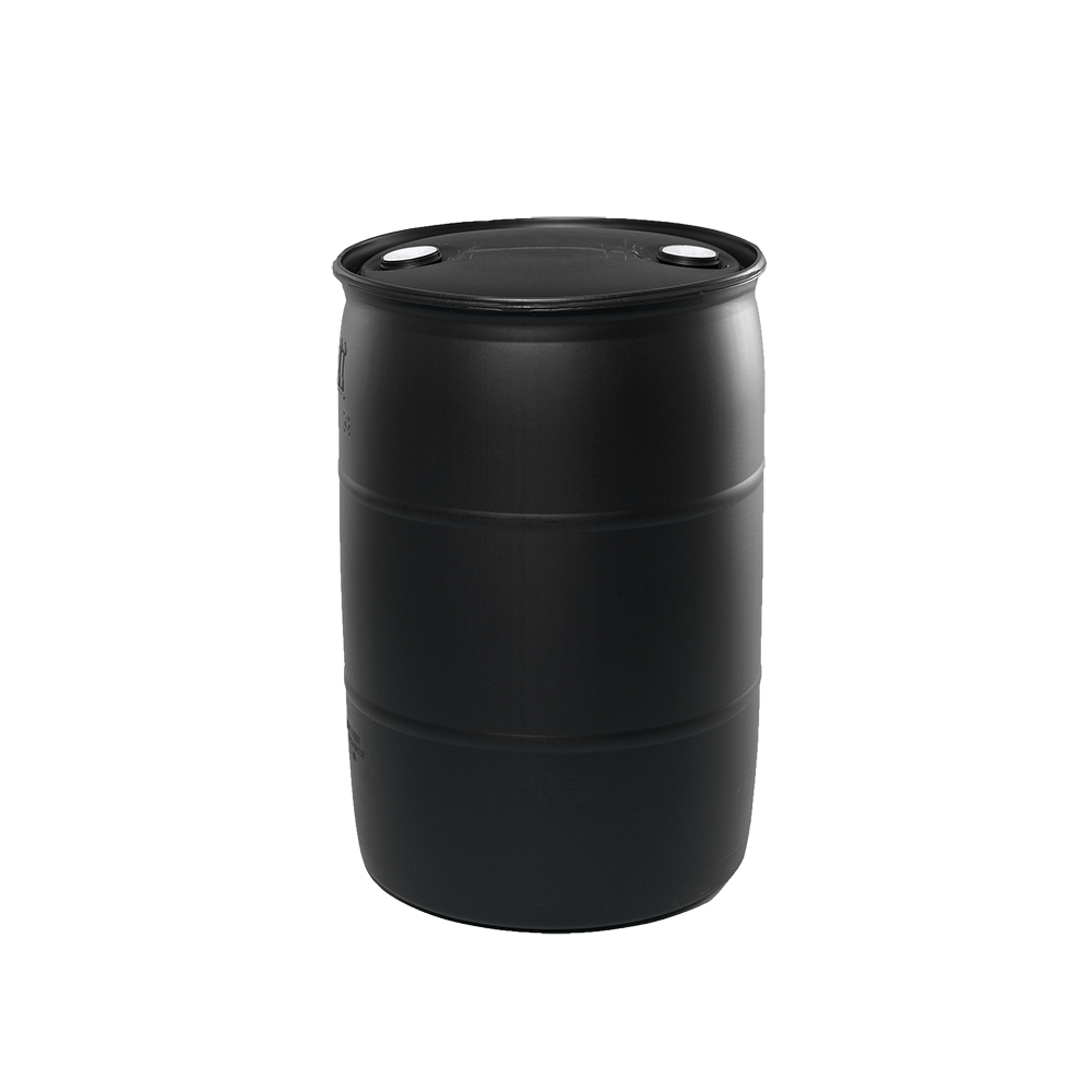 55 Gallon Black Tight Head Plastic Drum - Illing Company