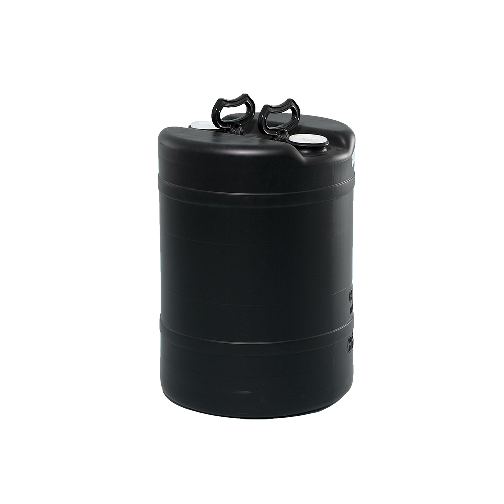 15 Gallon Black Tight Head Double Handle Plastic Drum - Illing Company