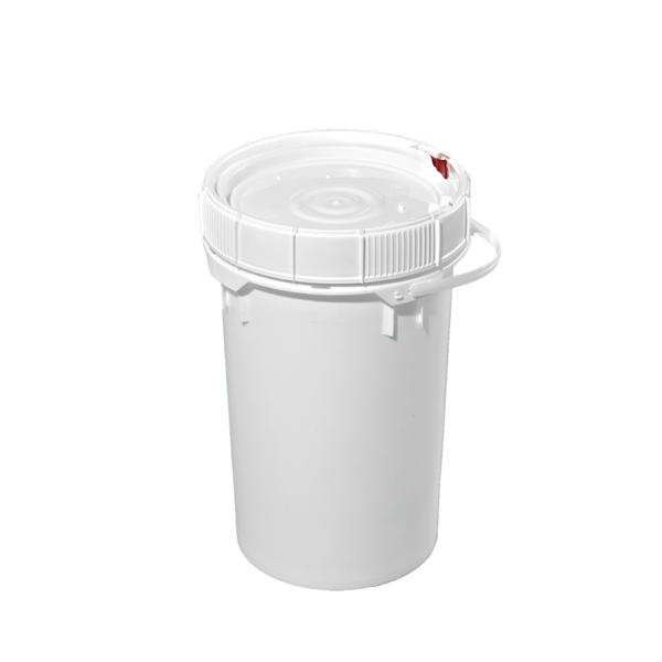 6.5 Gallon White Plastic ScrewTop Pail w/Plastic Handle Illing